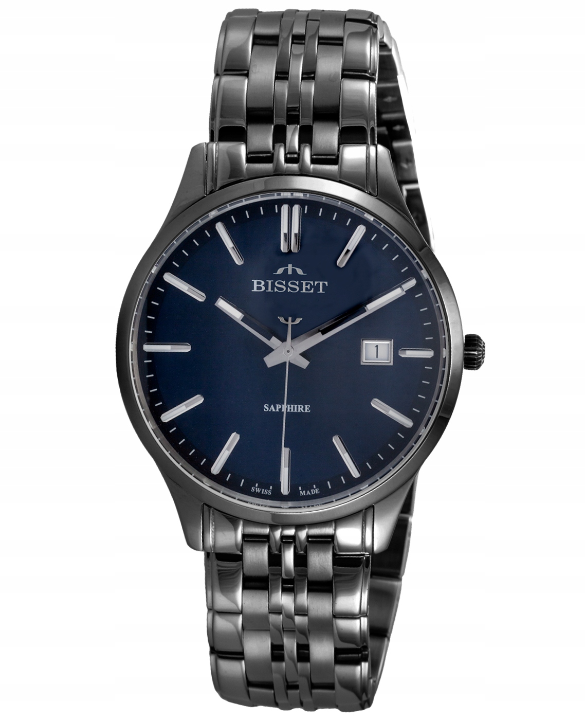 Švýcarské nové Pánské hodinky Bisset BSDF38 Sapphire BIS004 grafit/granátové