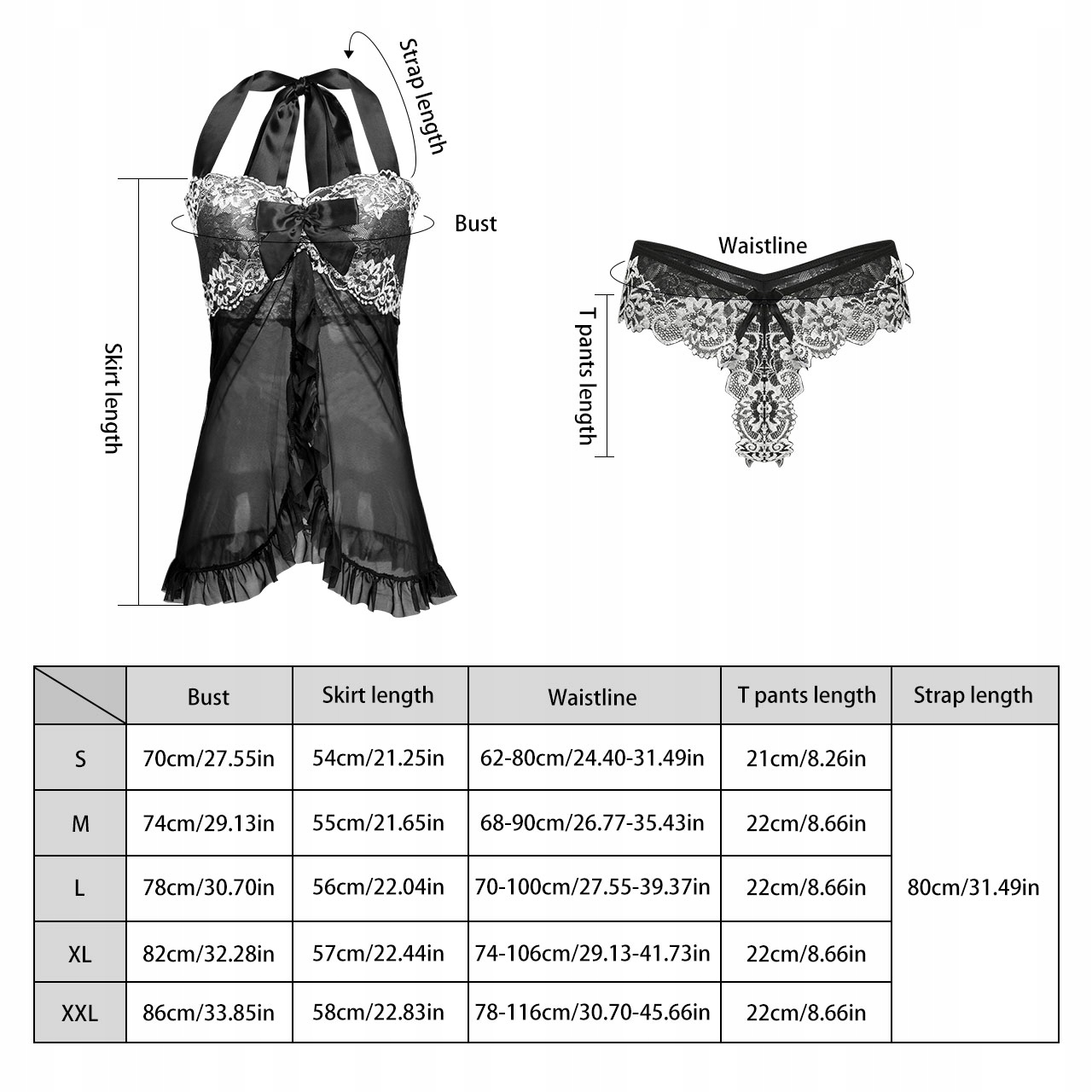 KOSZULKA NOCNA HALKA SEXY BIELIZNA KORONKA PIŻAMA Materiał dominujący poliester