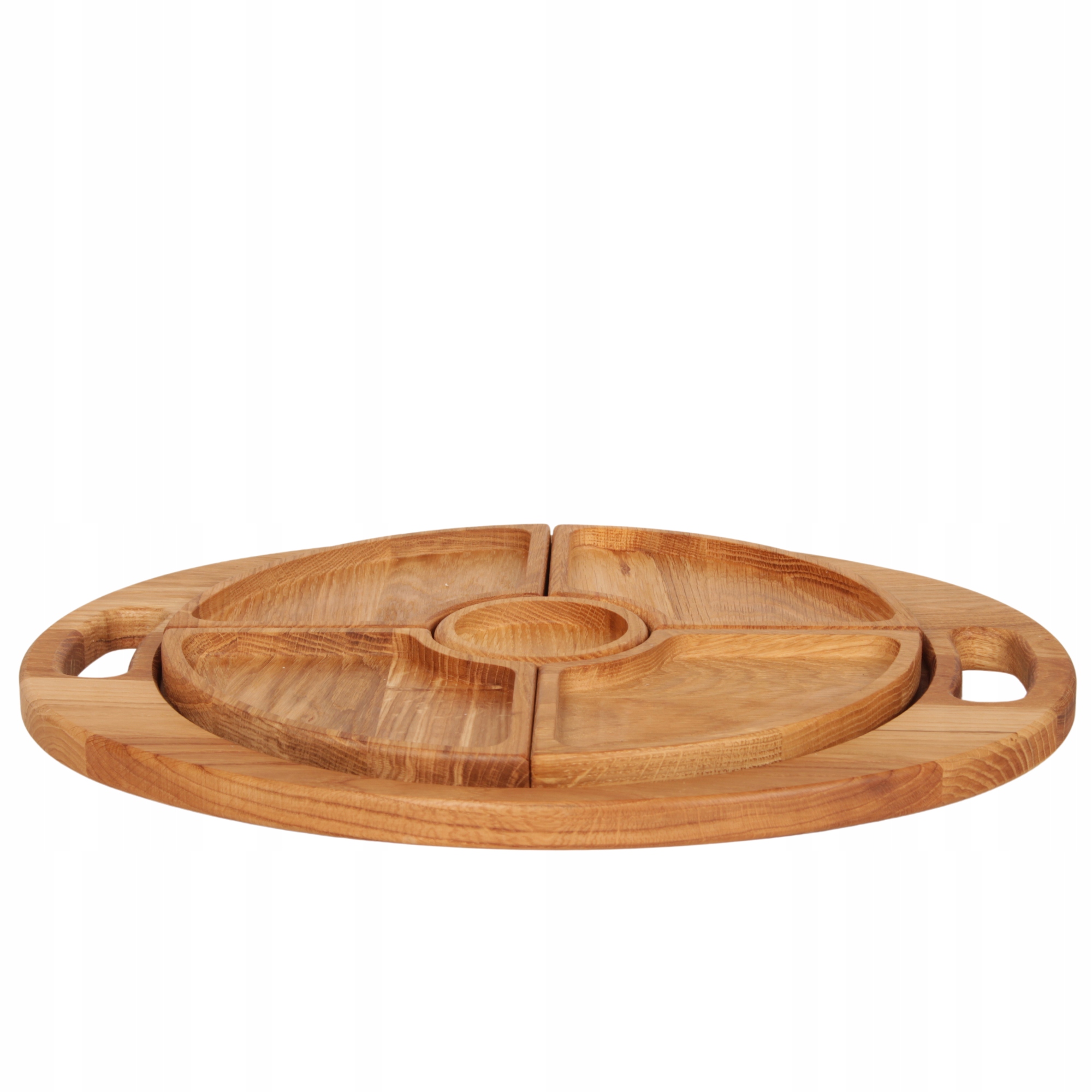 Podnos Dubová deska oválná pro servírování občerstvení piknik 6 prvků