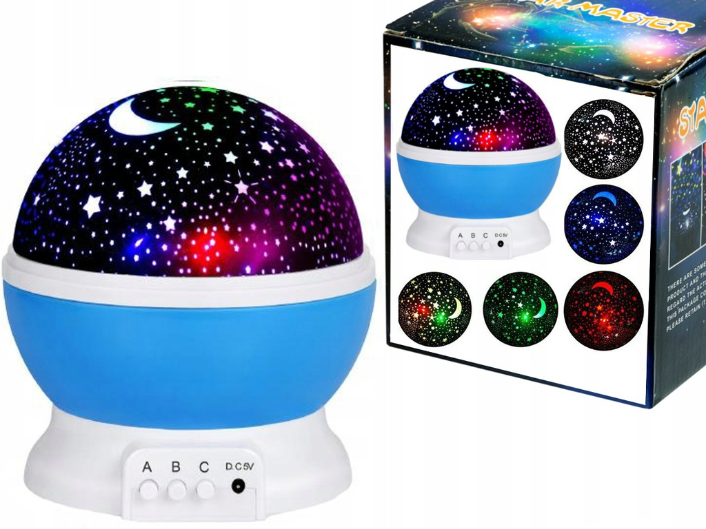 

Lampka Nocna Projektor Gwiazd Nieba Obrotowa 360 N
