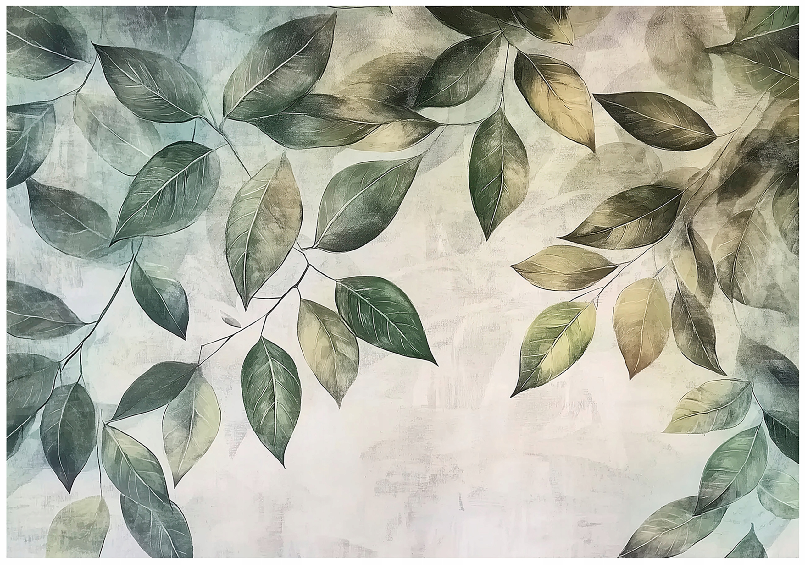 Fototapeta Závěsné Listy Zelená Ložnice Obývací Pokoj Tapeta Flizelina 350x250