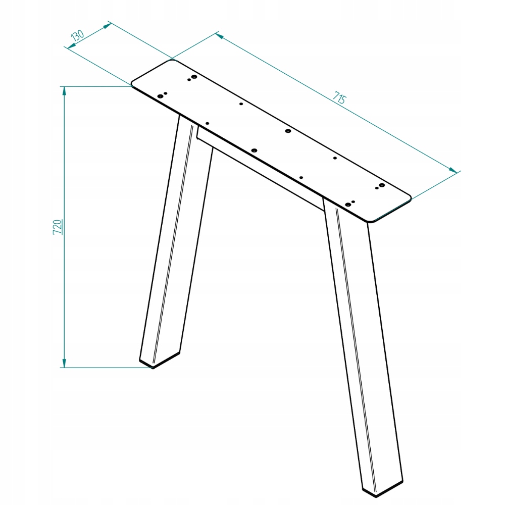 A8040 NOGI METALOWE DO STOŁU I BIURKA LOFT INDUSTRIAL - 715 MM CZARNE Kod producenta BANKOLOR