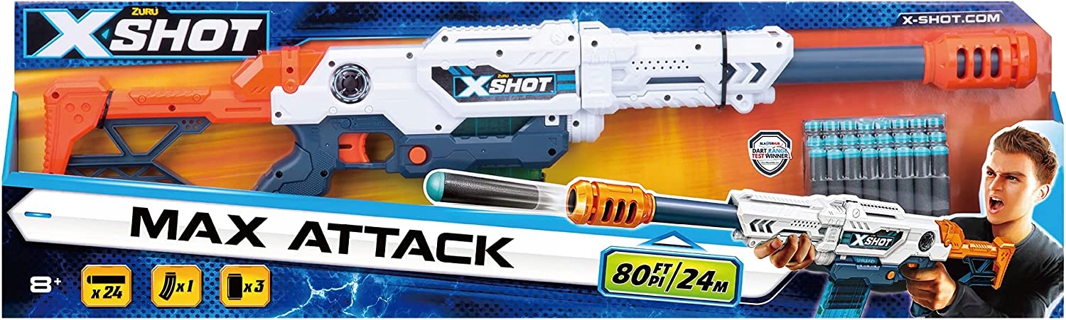 SNAJPERKA WYRZUTNIA X-SHOT MAX ATTACK 24 STRZAŁKI Kod producenta 36121