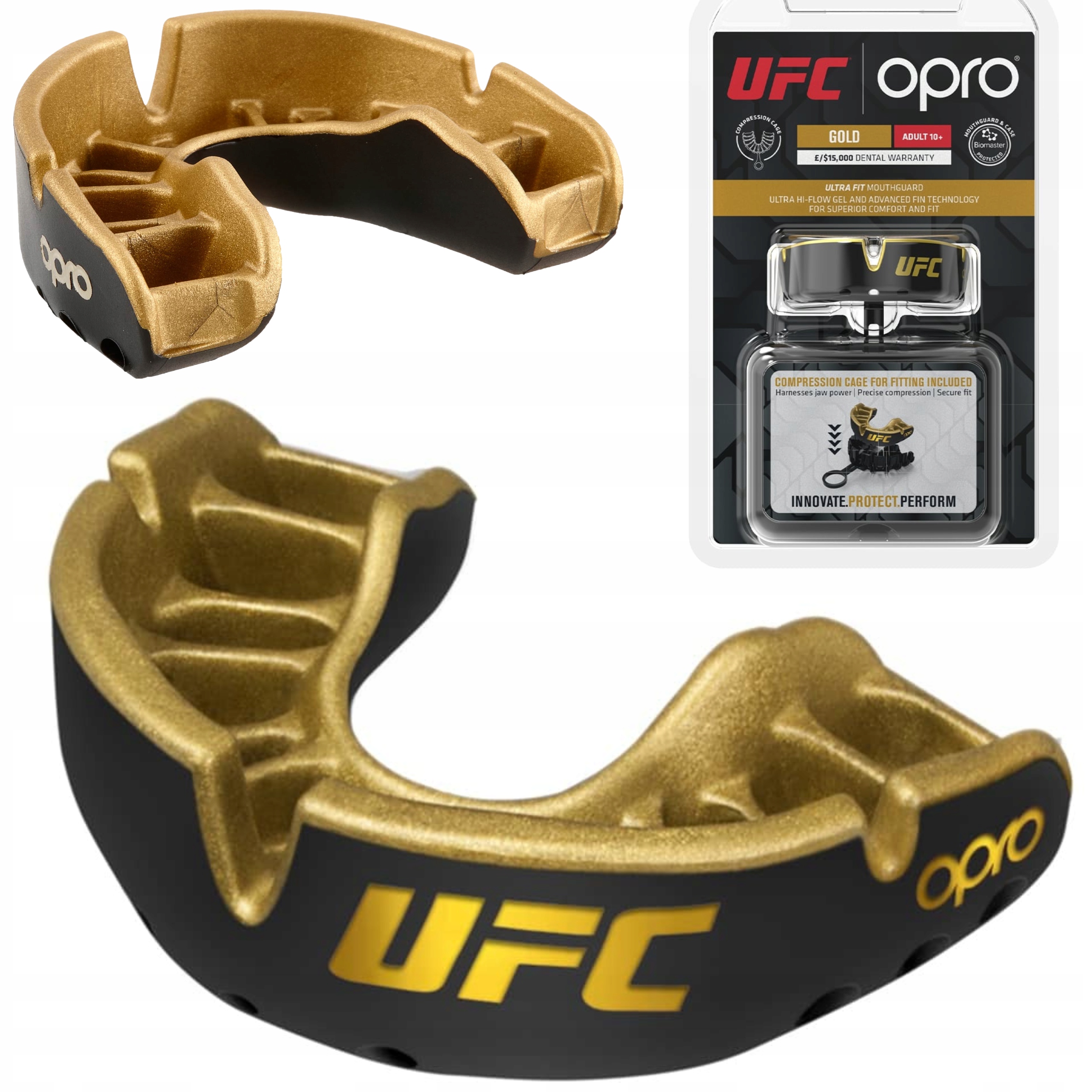 Ufc Szczęka Bokserska Ochraniacz Na Zęby Opro Gold Czarna Pudełko