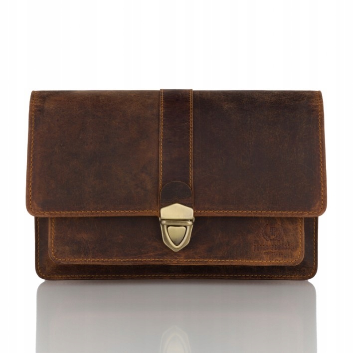 Pánská kožená taštička do ruky Paolo Peruzzi, vintage kůže, jako Dárek