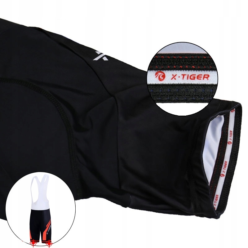 KOSZULKA ROWEROWA SPODENKI Z SZELKAMI WKŁADKA ŻEL Materiał dominujący poliester