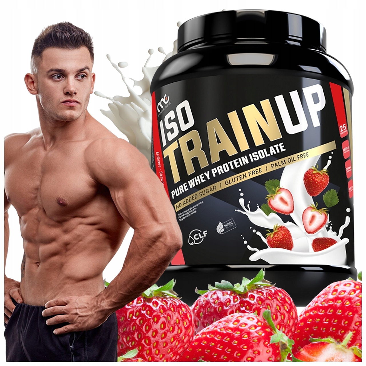 Isotrain Up Muscle Clinic Protein Proteinový Izolát 2250 G Jahoda