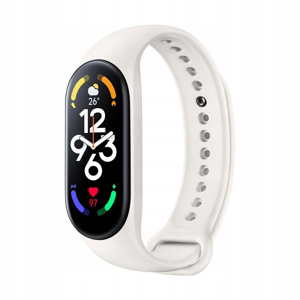 Pasek Opaska Silikonowa Do Smart Band Xiaomi Mi Band 5 6 7 Kremowy