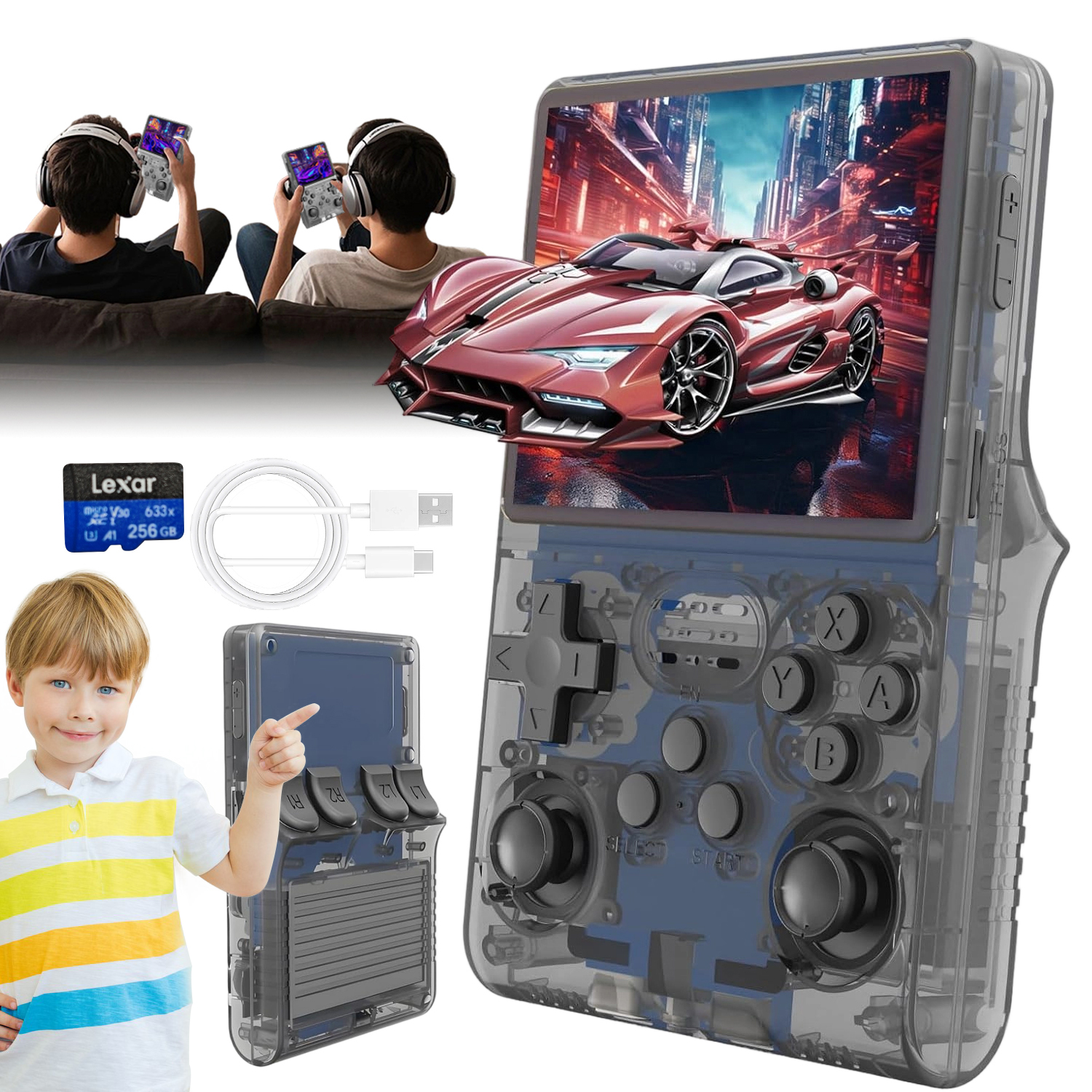 Przenośna Konsola Do Retro Gier R40s pro 3.5" Do Gier Retro 30000 Gry 256G