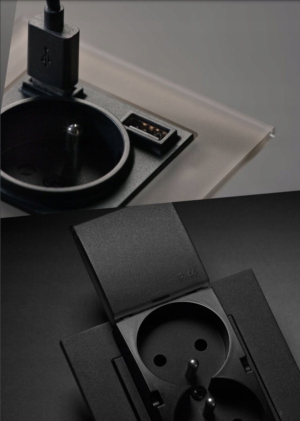 Simon 55 RAMKA POJEDYNCZA LINE CZARNY MAT Kolor czarny