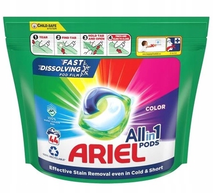 Levně Ariel, Gelové tablety na barvu, 44 kusů