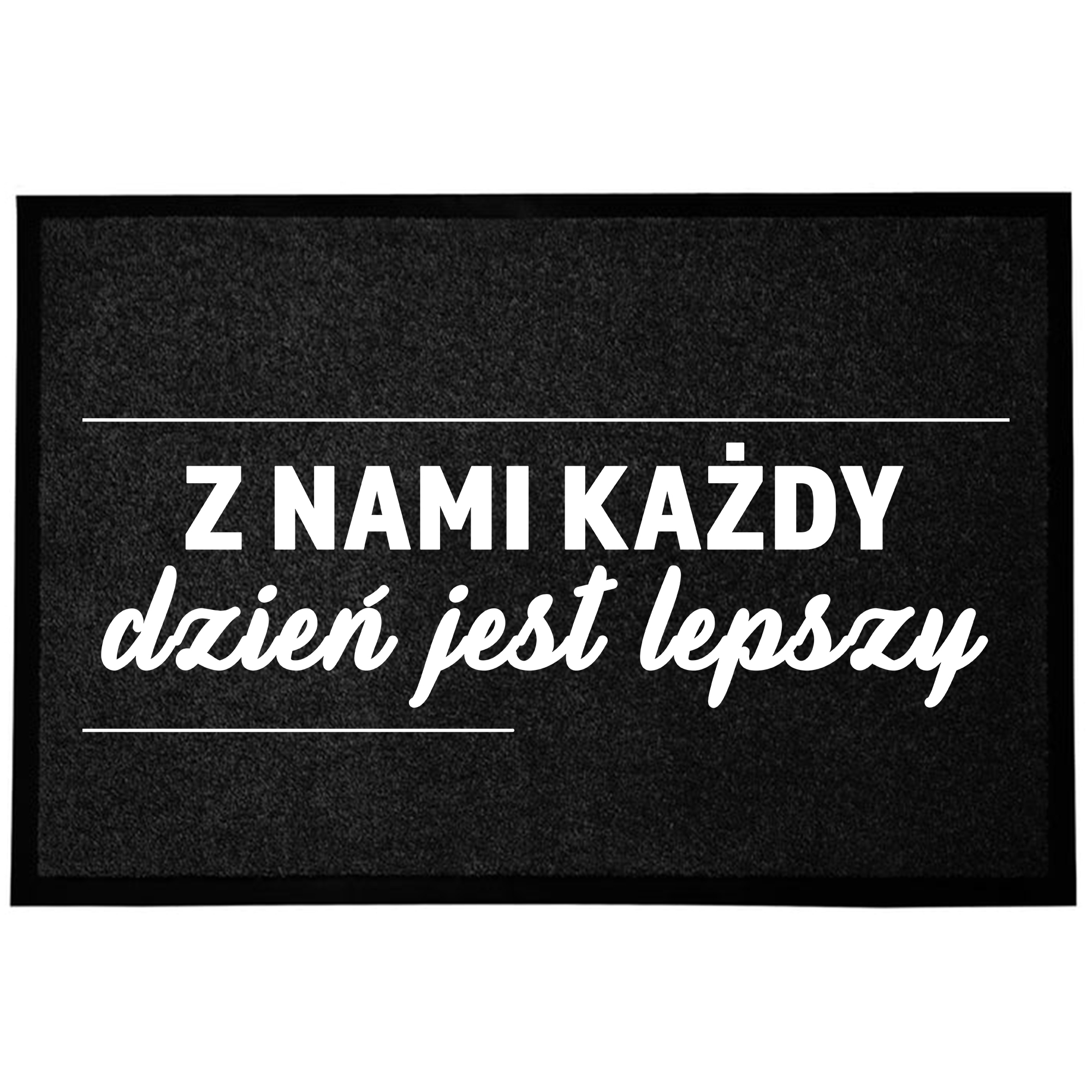 Wycieraczka Wejściowa Czarna Do Domu Dekoracyjna Lepszy Dzień 60X40