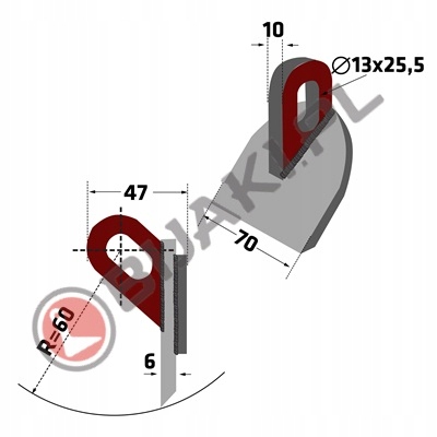 Bijak spawany RM-807 do kosiarki Muthing MU-FM MU5 Przeznaczenie mulczera