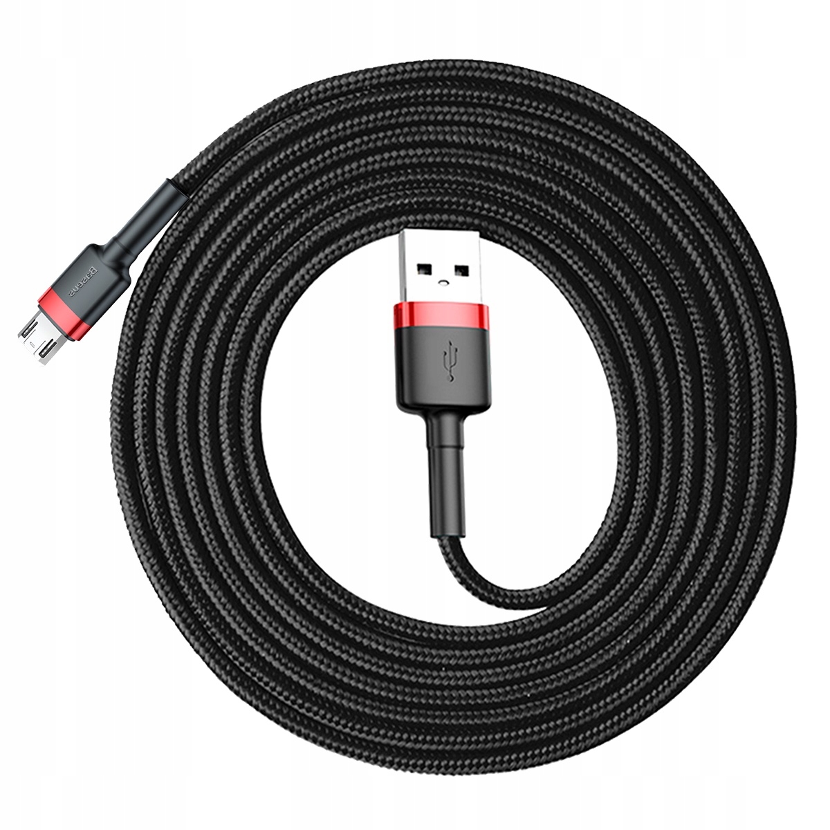 Kabel USB - microUSB typ B, Baseus CAMKLF-C91 2 m, oplot Konstrukcja oplot