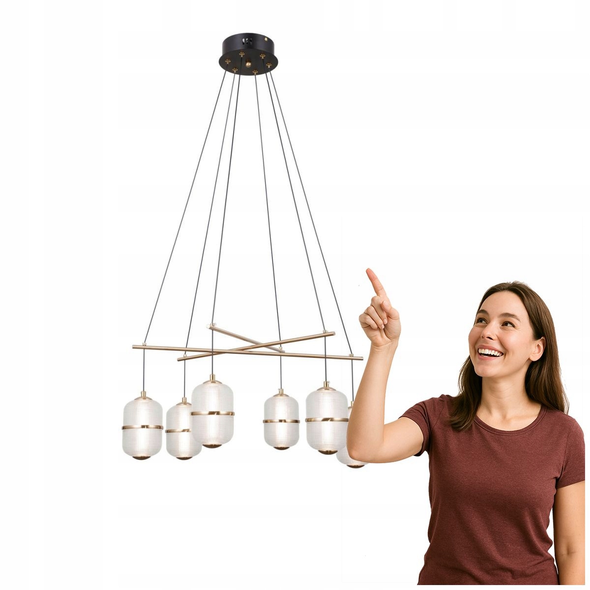 Závěsná Led lampa 32W Alani PND-34375-6-BK Italux