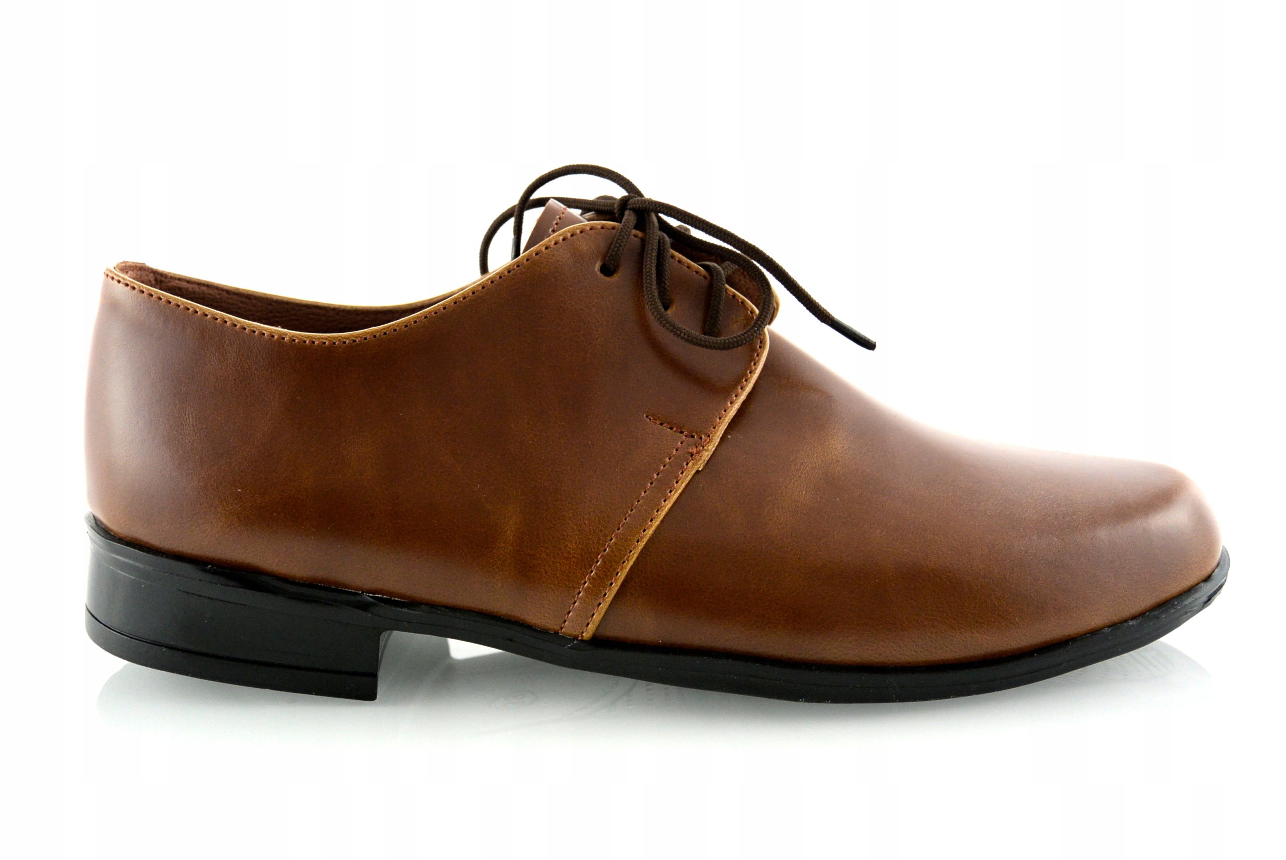 BRĄZOWE GŁADKIE CHŁOPIĘCE PÓŁBUTY KOMUNIJNE PL 32 Rozmiar 32