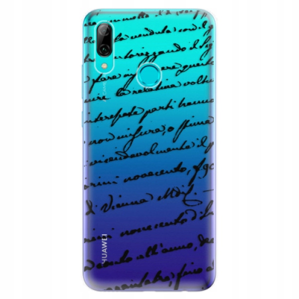 Silikonowe etui iSaprio Handwriting 01 czarne do Huawei P Smart 2019