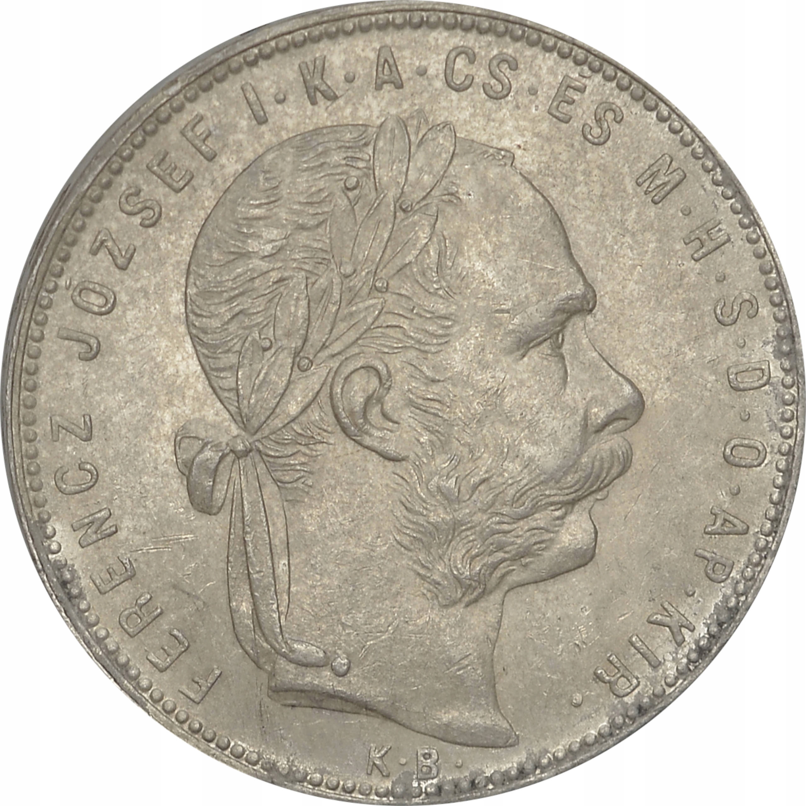 4.gs.WĘGRY, FRANC.JÓZEF, 1 FORINT 1880 KB mennicza