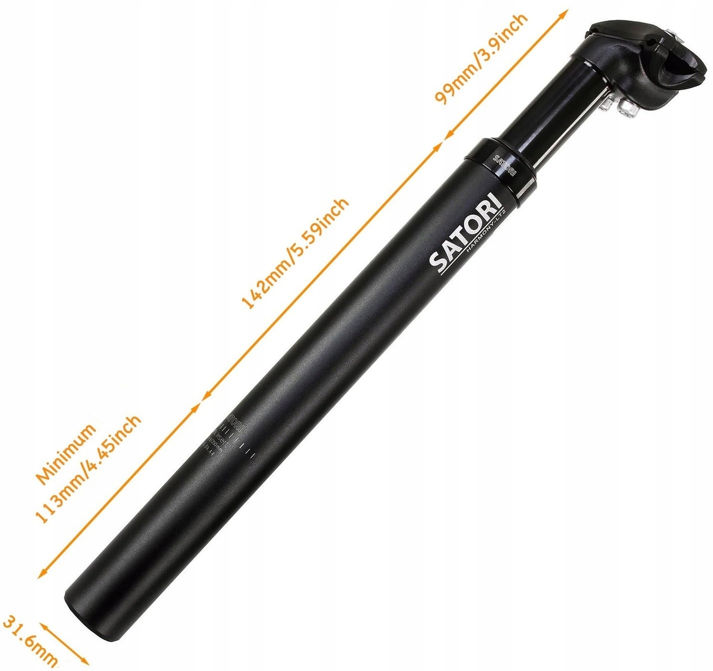 sztyca podsiodłowa amortyzowana SATORI HARMONY-LT2 czarna 31,6 mm 35 cm Kod producenta HARMONY LT2