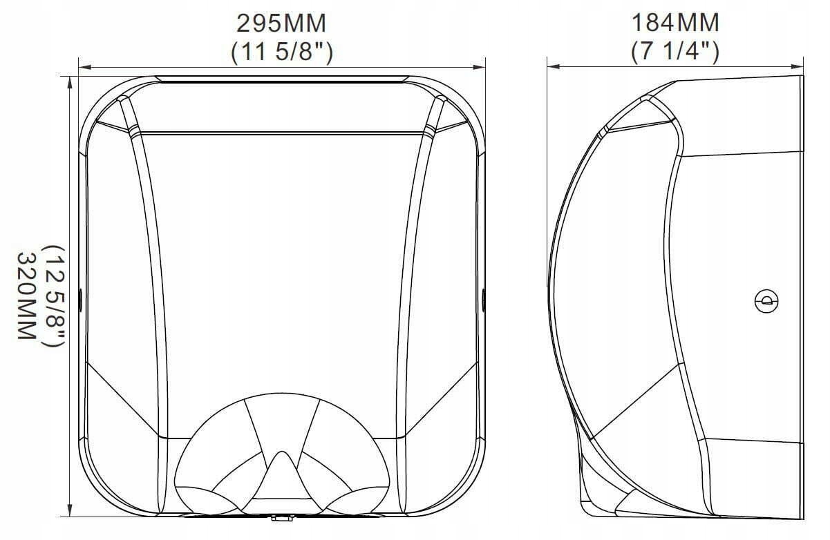 Suszarka do rąk CZARNA automat MOCNA cicha UV HIT Materiał obudowy metal