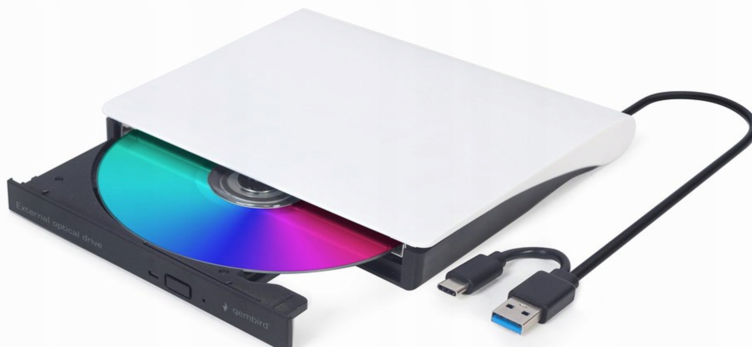 Napęd na Płyty Zewnętrzny do Koputera Laptopa Nagrywarka DVD CD Usb 3 Usb-c