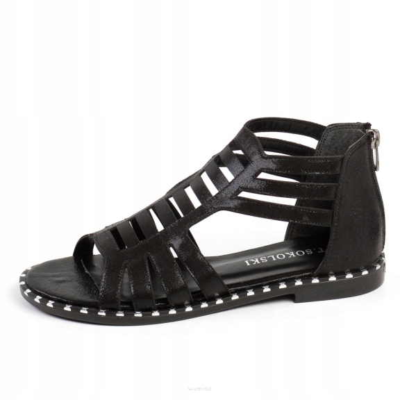 

Czarne płaskie sandały damskie T.sokolski FD08 r38