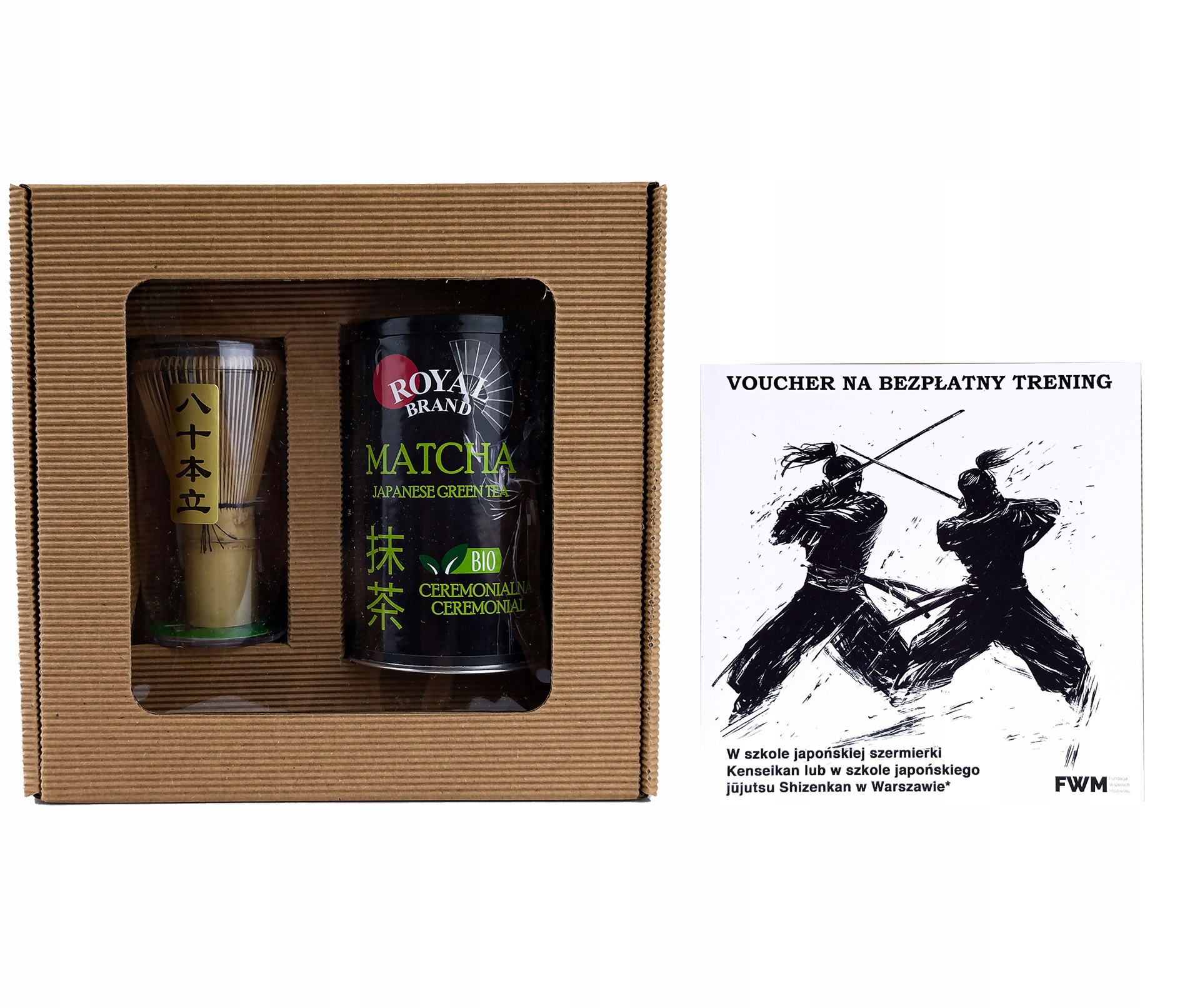 Sada do Matcha Ceremoniální Bio 100 g s Chasen Voucherem Samuraj Trénink