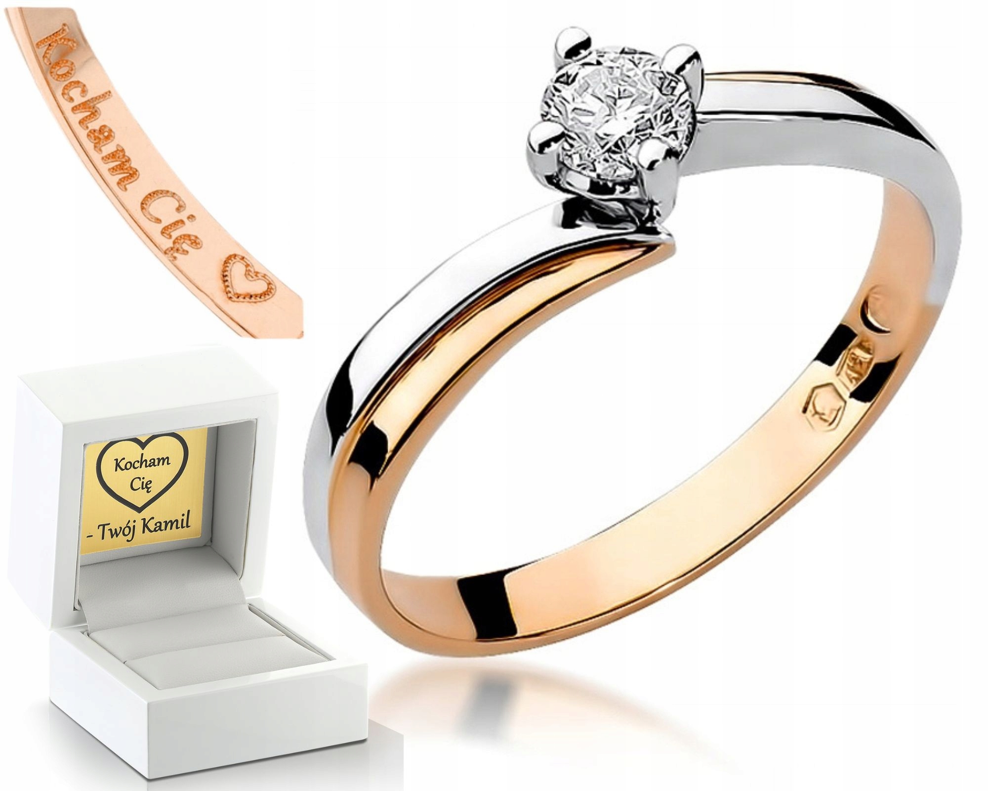 Růžové Zlato Prstýnek S Briliantem 0,25 Ct 585
