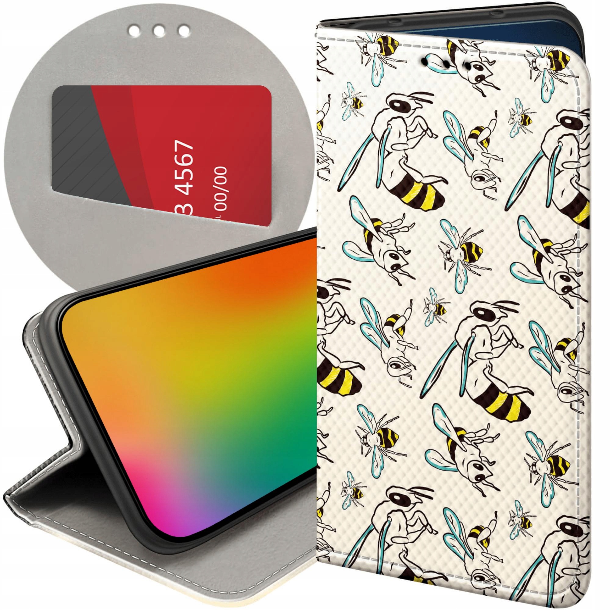 Etui Z Klapką Do Oppo RENO12 5G Owady Motyle Pszczółki Futerał Case