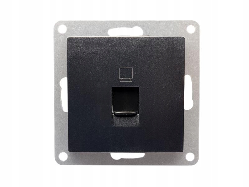 

Gniazdo Lan RJ45 'Modern', czarne, kat.5e