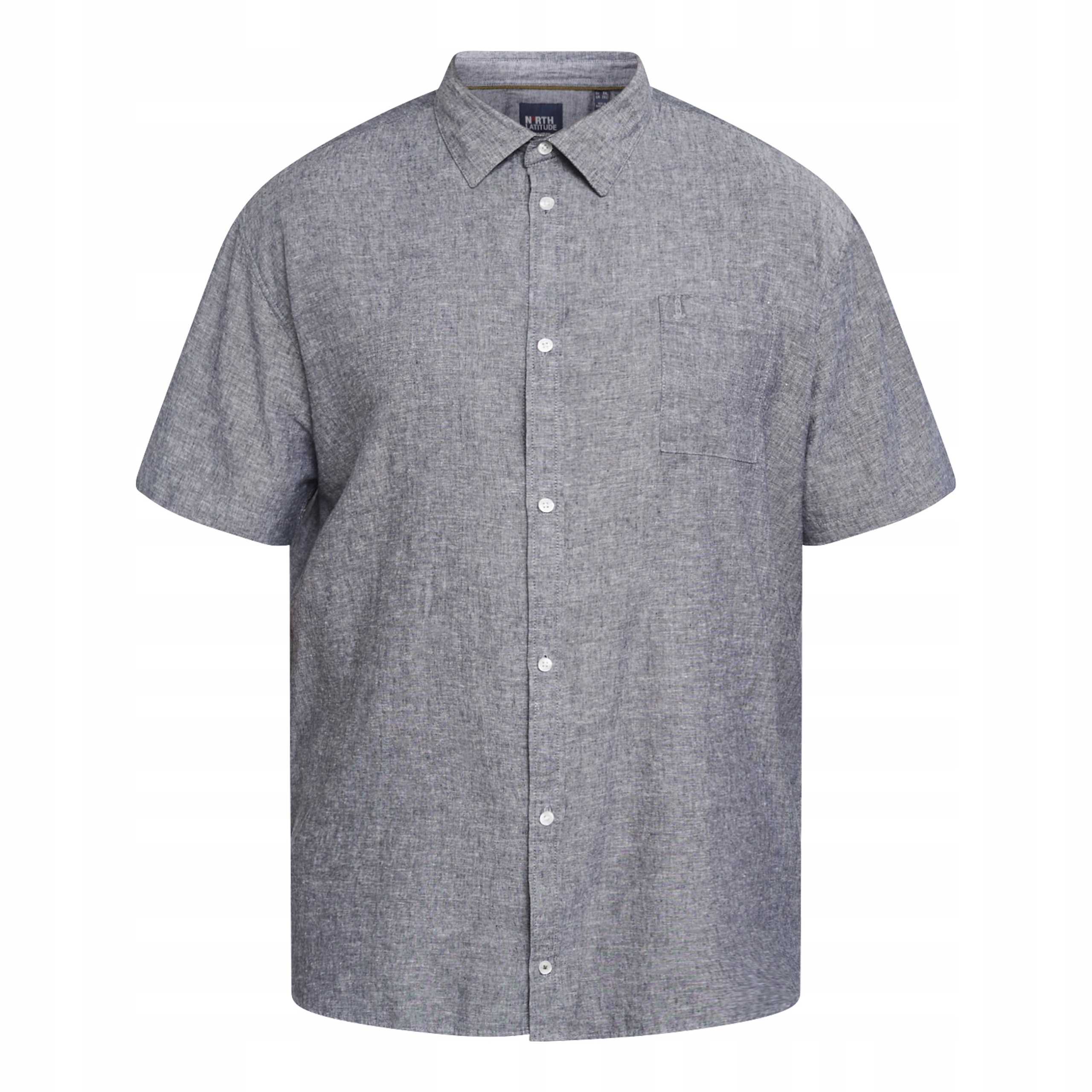 North Latitude Lněná Košile Velké Velikosti, Tmavě Modrá, 5XL