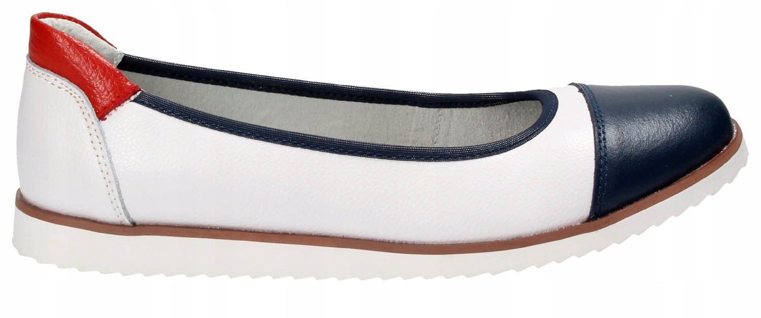 bílo-modré baleríny z kůže R.Polański 36