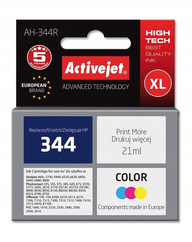 Activejet AH-344R Tusz (zamiennik Hp 344 C9363EE Premium 21 ml kolor)