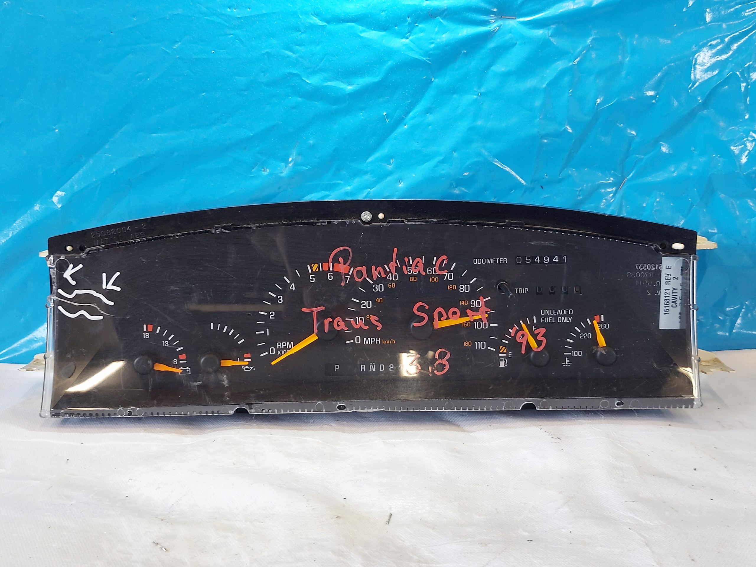 dials clock PONTAIC TRANS SPORT V6 16166232