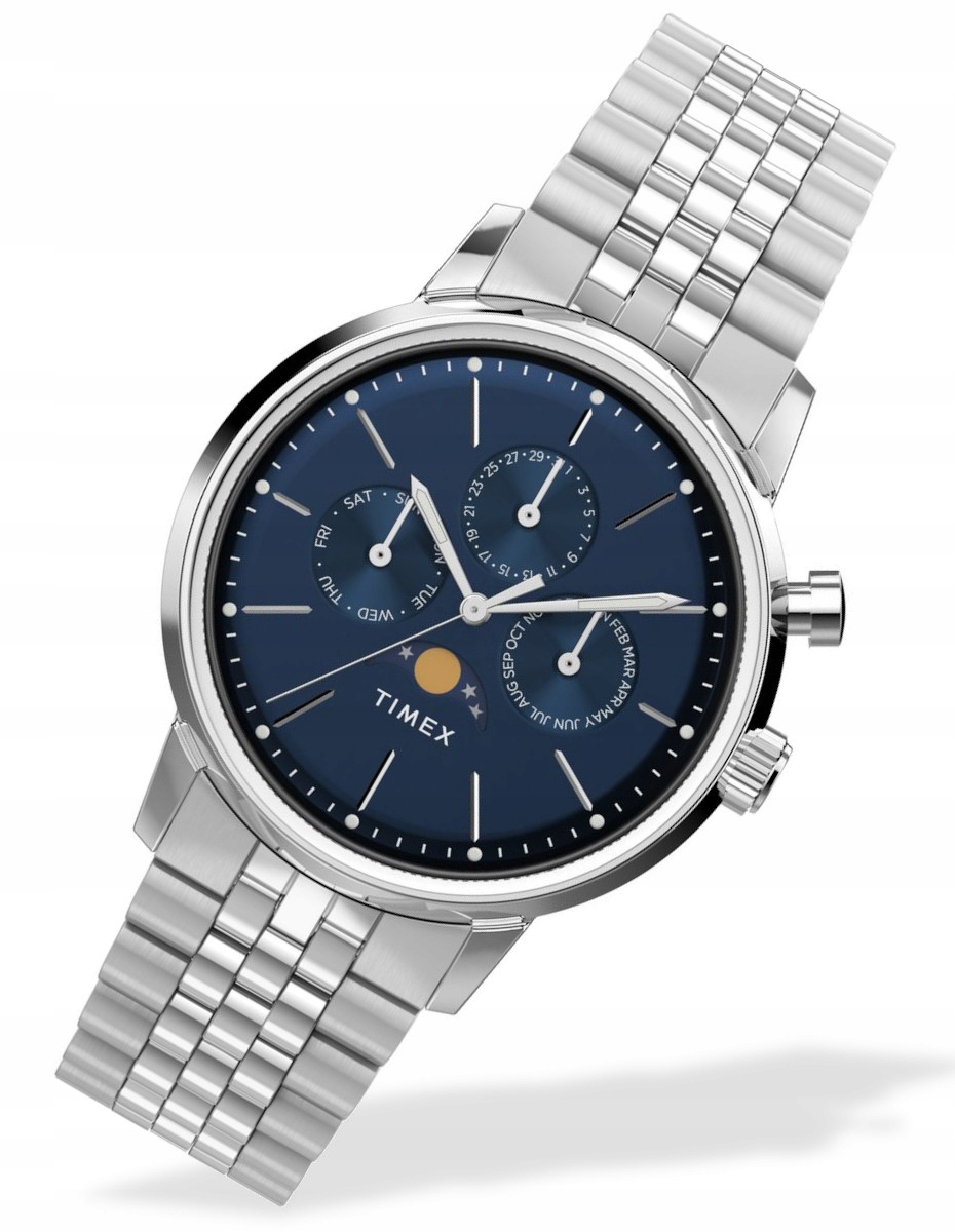 Klasické pánské hodinky Timex TW2W51300 Datumovka Fáze Měsíce Gravírování