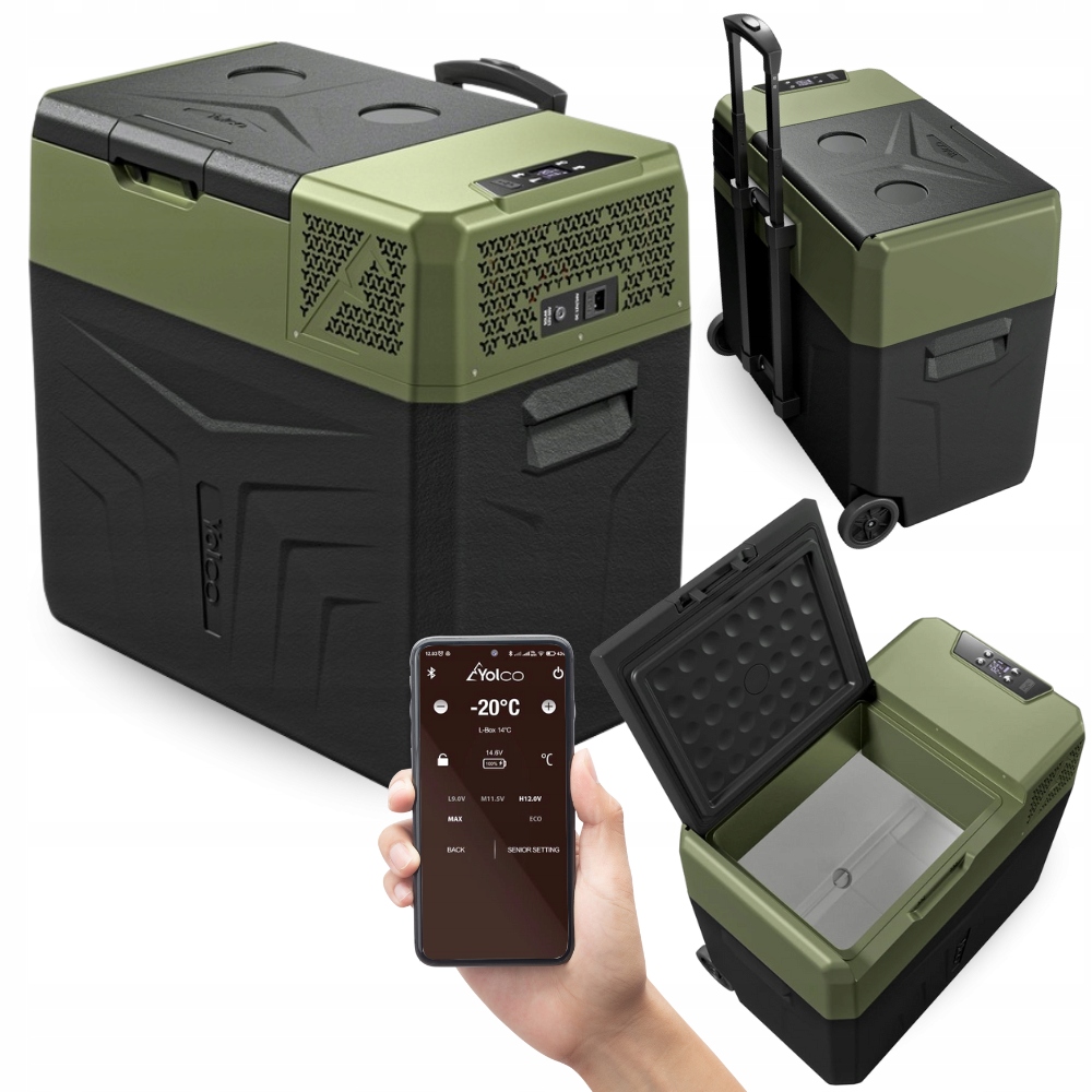 Lodówka turystyczna kompresorowa Yolco BCX50 Green Do Auta Kampera Camping