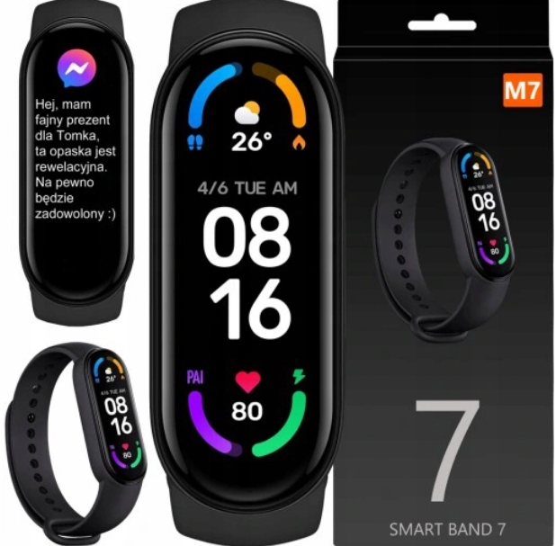 SMARTWATCH SMARTBAND OPASKA SPORTOWA ZEGAREK M7 SMARTŁOCZ WODOODPORNOŚĆ