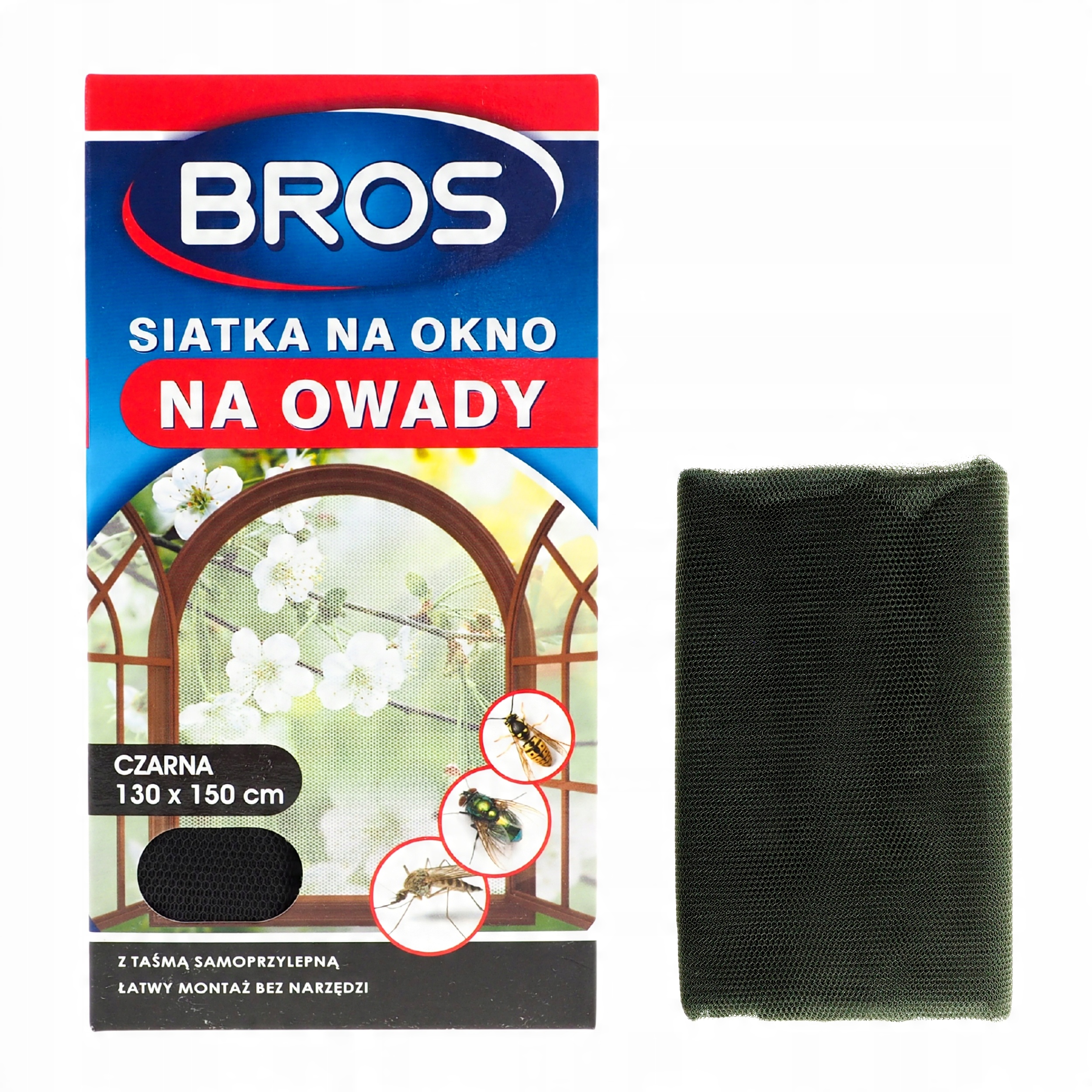 

130x150 czarna Moskitiera siatka na owady komary
