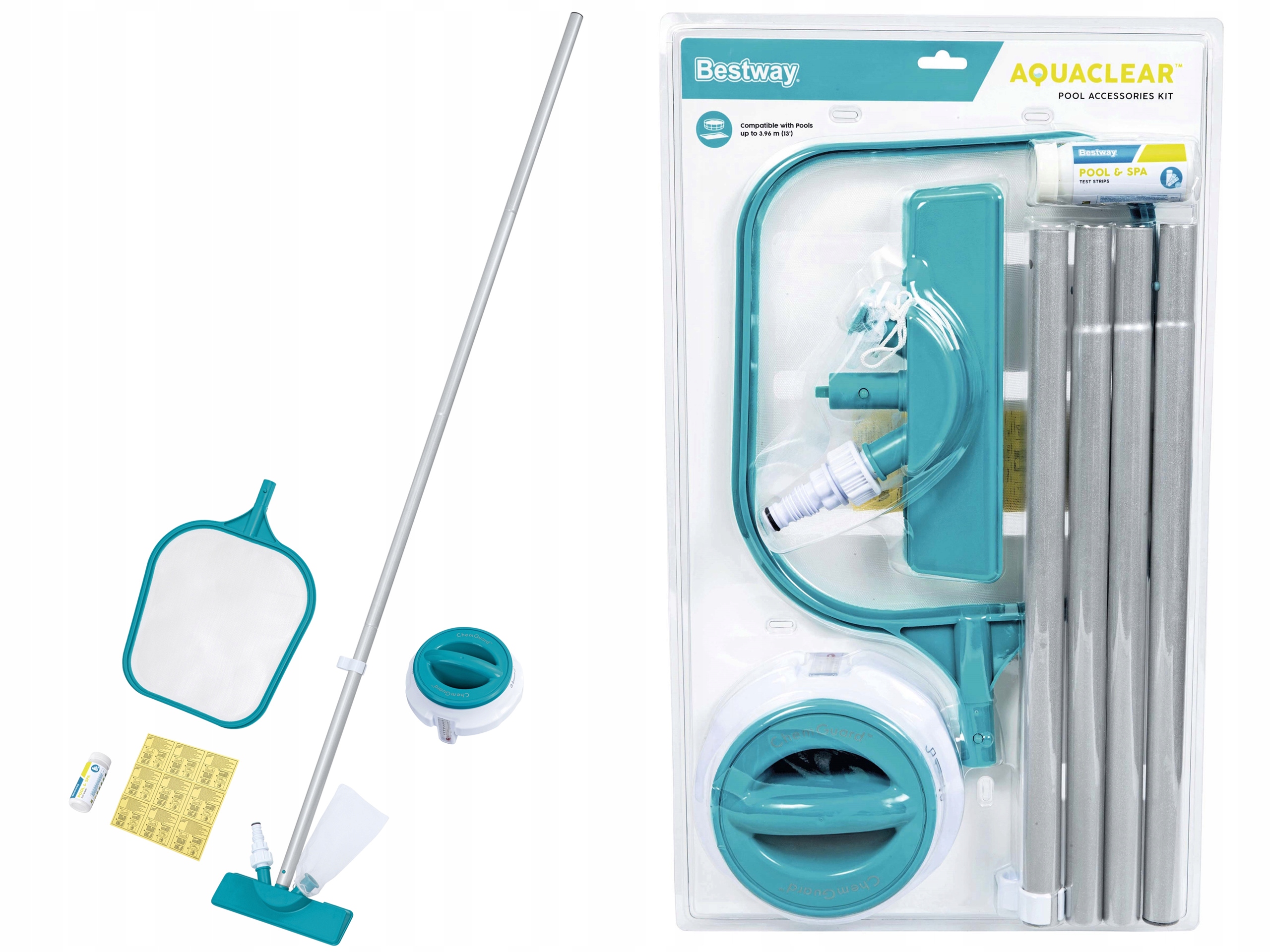 Bestway 58794 Zestaw Czyszczący 5w1 Siatka Odkurzacz Paski Łatki Dozownik