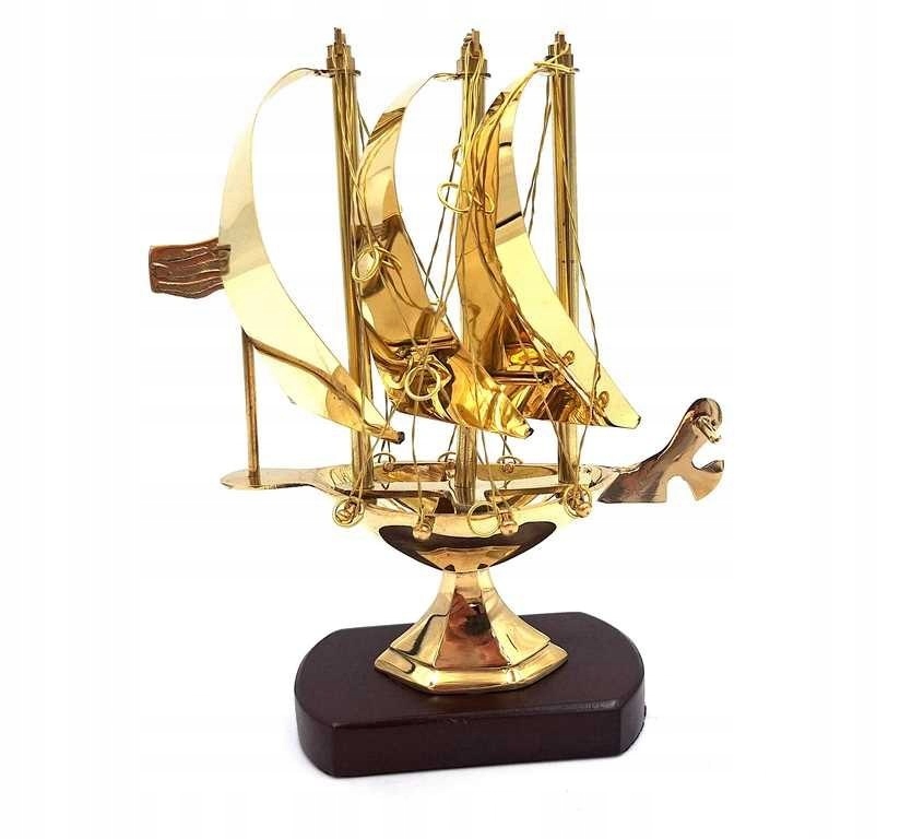 Mosadzná loď na drevenej základni 20 cm N-4450A