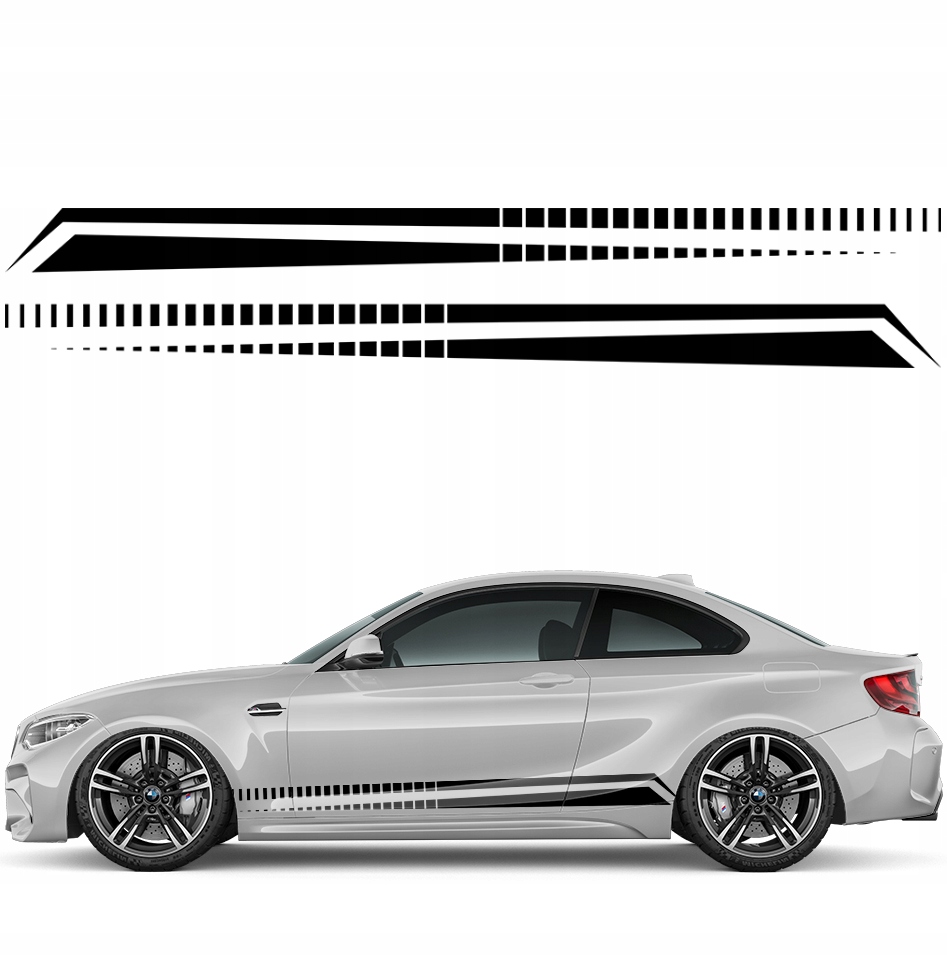 2xNAKLEJKA Grafika na bok auta Pásky Sportovní Pásy Linie 14x205 Tuning