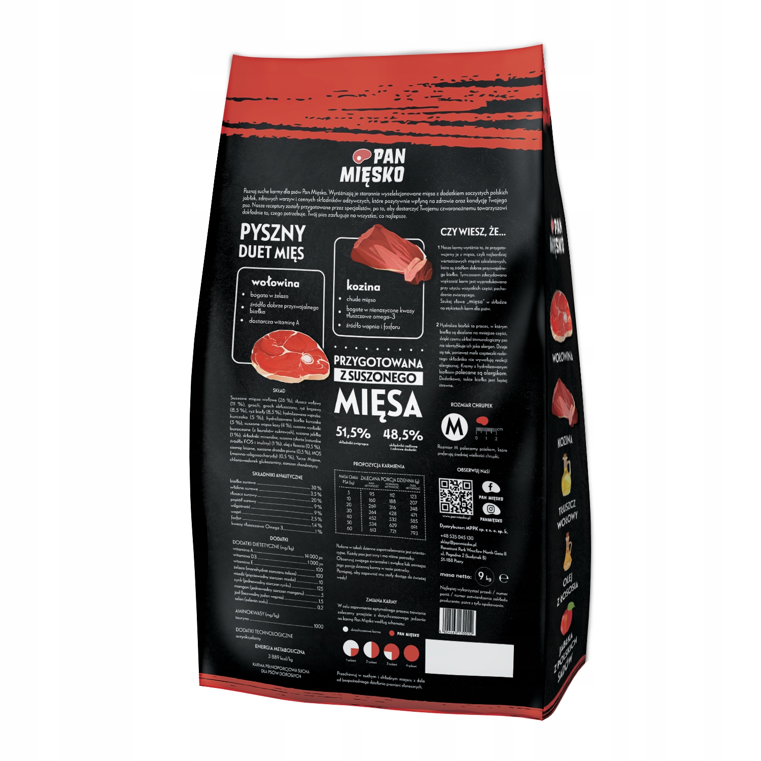 Pan Miesko Suché krmivo pro psy Mr. Meat hovězí a kozí 9 kg