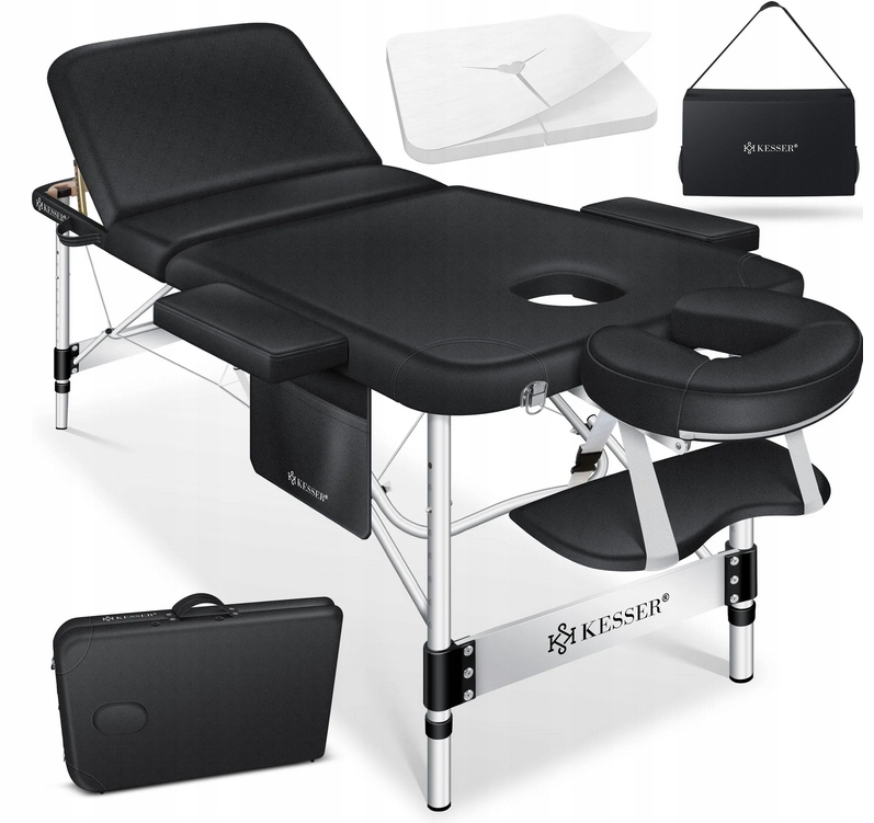 Stół składany do masażu stal Kesser czarny