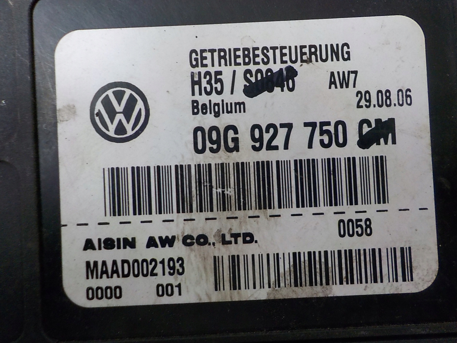 VW TOURAN e computer Centralina cambio 1.6 FSI 09G927750CM