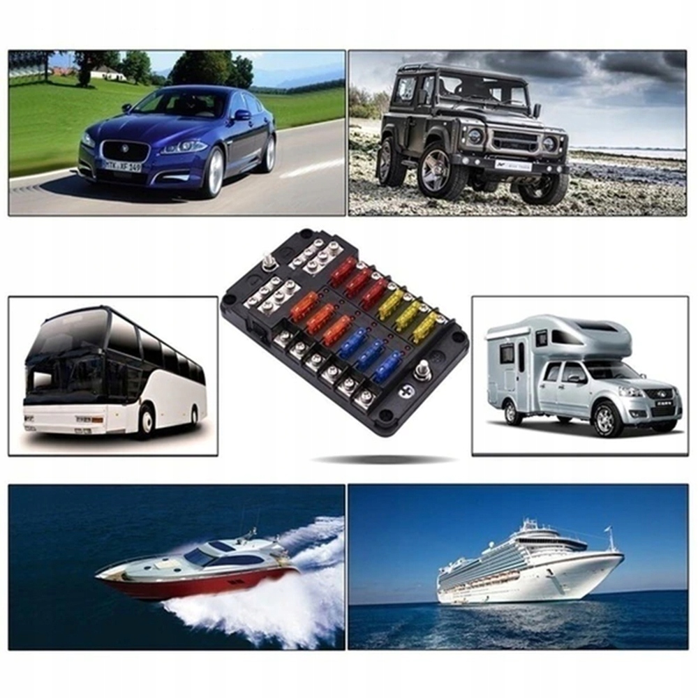 ZESTAW BEZPIECZNIKÓW BEZPIECZNIKI SAMOCHODOWE MIX + ORGANIZER 120szt 5-30V Natężenie Zestaw mieszany