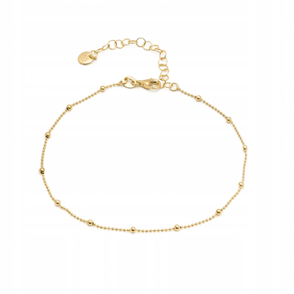 Bransoletka na nogę pozłacana Ania Kruk złota kulki srebro 925