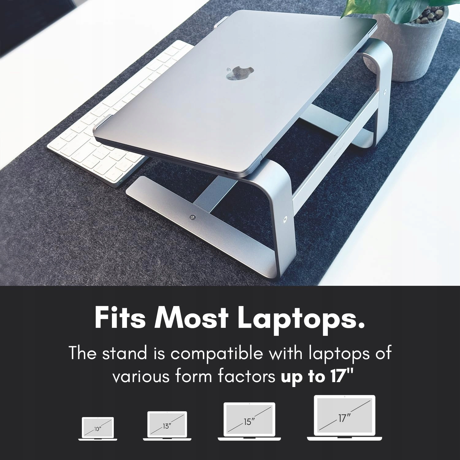 MACALLY ALUMINIOWY STOJAK NA LAPTOPA DO BIURKA UNIWERSALNY 25-44 CM — miniatura 4