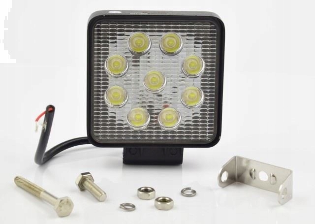 Led Pracovní Lampa Čtvercová 6000K 12/24V 27W Flood Light Bosma 1600LM Bosm