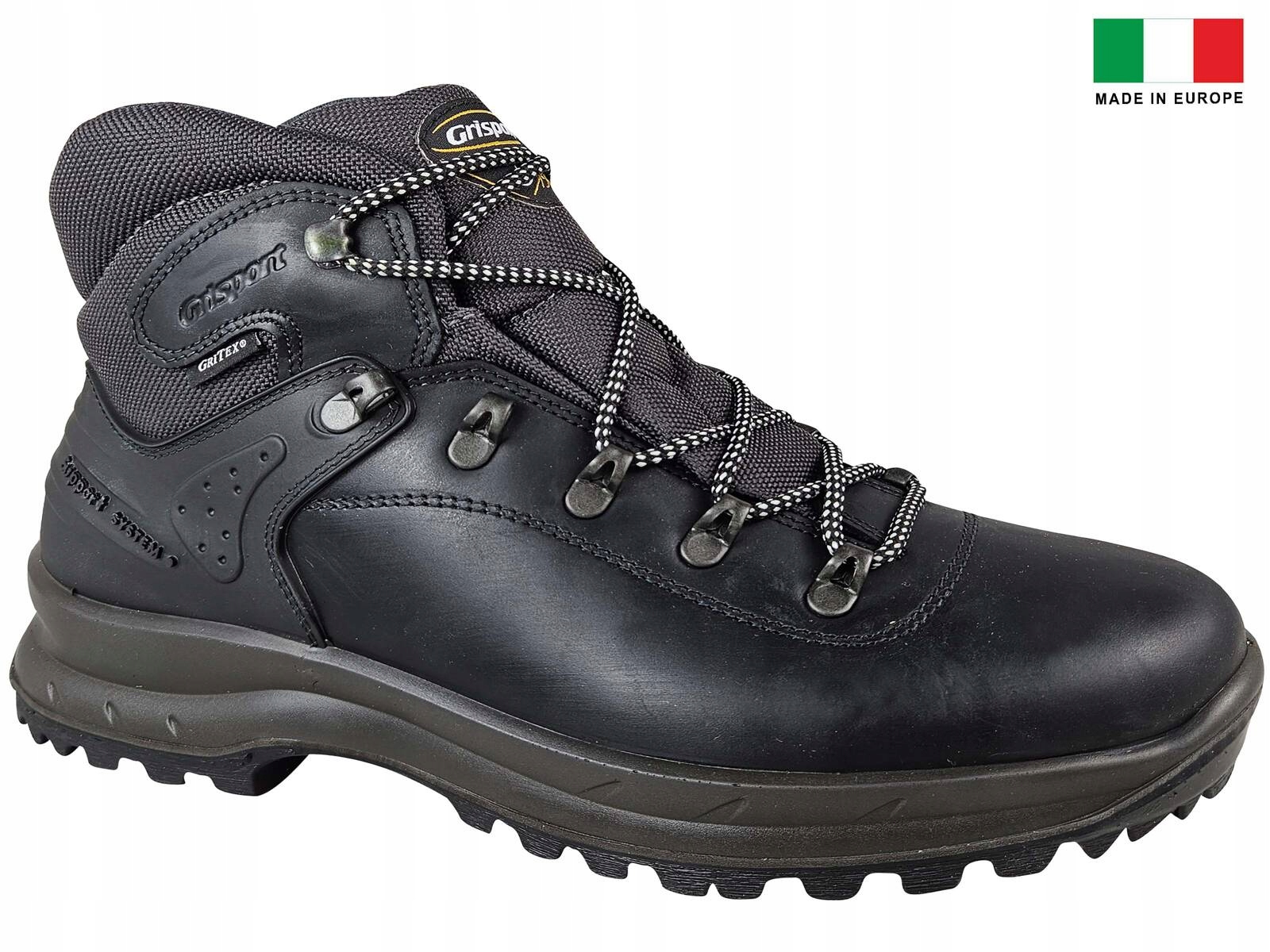 Grisport Nero Pecos Czarne Buty Skórzane Trapery Męskie Membrana Gritex