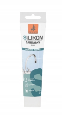DRAGON Sanitarny silikon biały w tubce 100ml